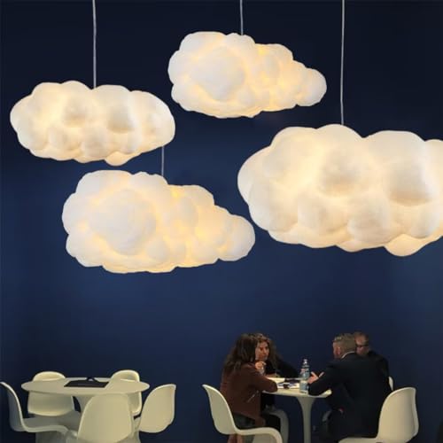GUANSHAN Suspension en forme de nuage - Lustre créatif en coton flottant pour chambre à coucher, salle à manger, couloir
