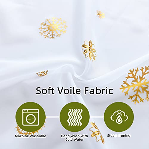 Cortinas navideñas de gasa Youleyar para decoración festiva de ventanas 7
