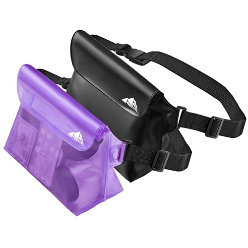 Image of HEETA 2 /3 /4 Pack Waterproof Pouch with Waist Strap, Screen Touchable Dry Bag with Adjustable Belt for Phone Valuables for Kayaking, Swimming, Snorkeling, Boating, Fishing, Surfing & Beach