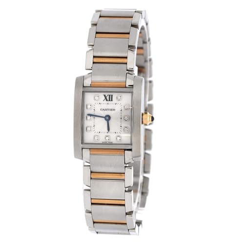 Pre-Loved Tank Francaise Quartz Watch Stainless Steel and Rose Gold with Diamond Markers 202