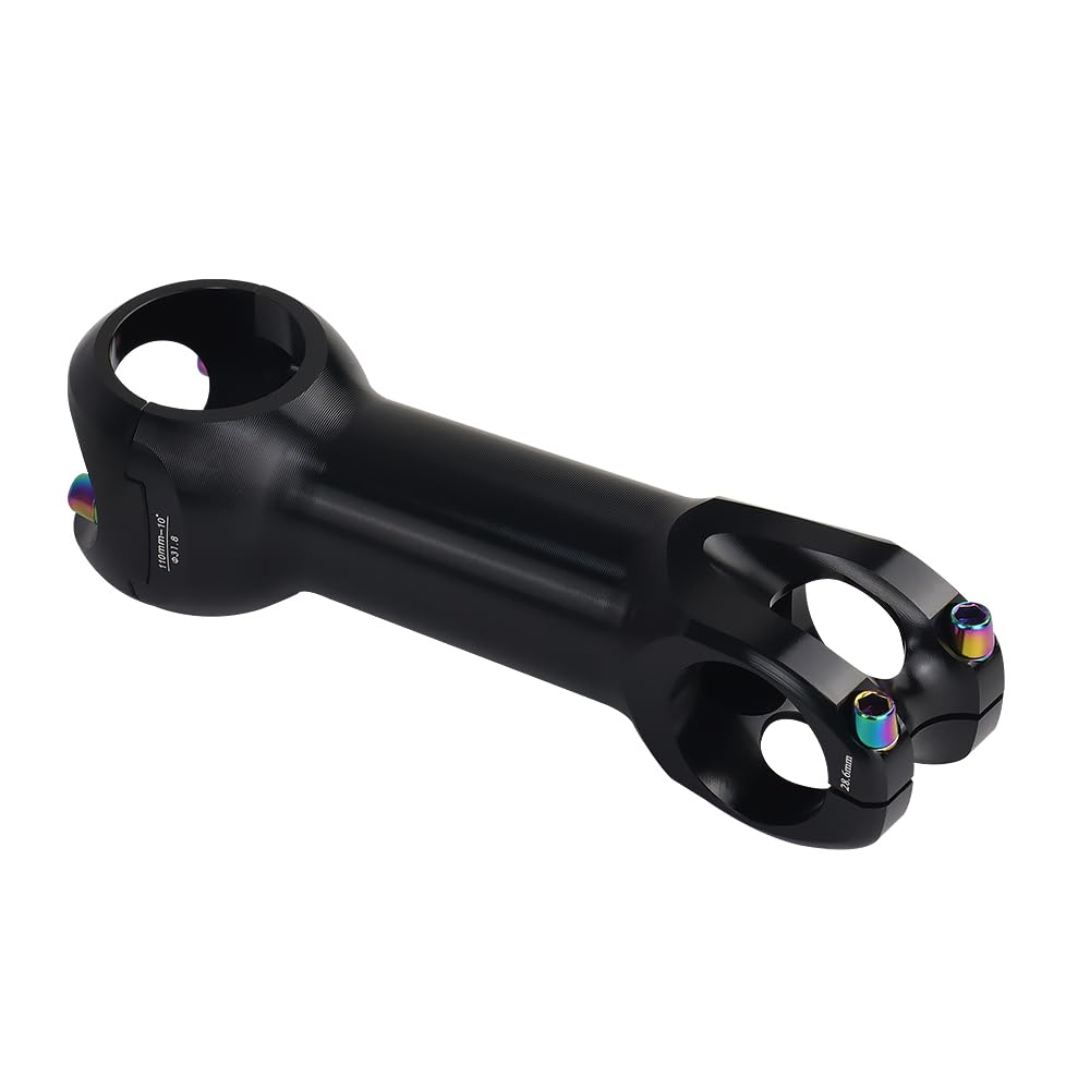 FOMTOR Attacco Manubrio 31,8 45/60/70/80/90/100/110/120mm, 10 Gradi Manubrio Pipa MTB Alzare Manubrio MTB Adattatore Attacco Manubrio Bici da Corsa per la Maggior Parte delle Mountain Bike