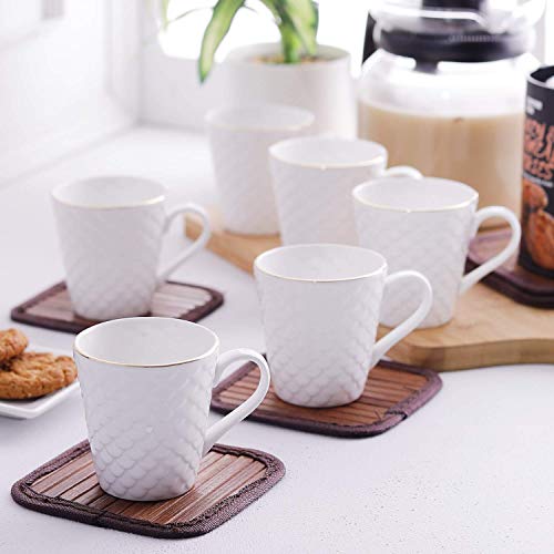 Image of Clay Craft Fine Ceramic Coffee Mugs Set of 6 Perfect for Kitchen and Home Decor