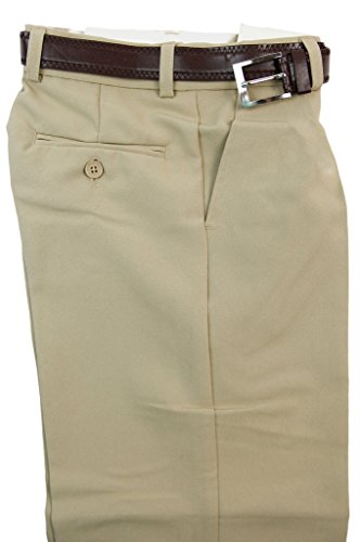 Vanghogh Boys Flat Front Dress Pants with Belt3