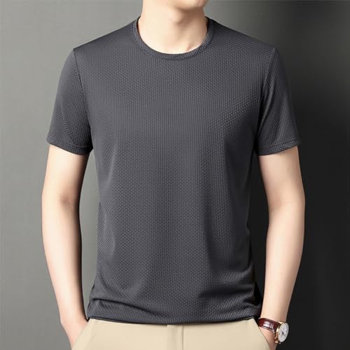 Cooliflex – Camiseta respirável de seda gelada waffle tecida, camisetas de seda gelada para homens,