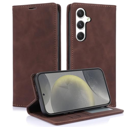 Étui portefeuille pour Samsung A73 5G café housse de protection antichoc