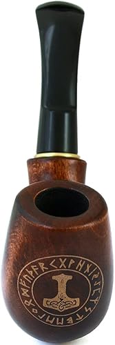 Miniatura 5 de 5.1 '' pipa de fumar de madera tallada "Mjolnir" Martillo de Thor. mejores pipas de fumar. envío MUNDIAL.