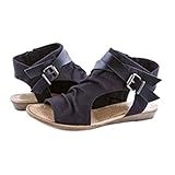 zapatos tacon bajo mujer el corte ingles  Verano Mujer Sandalias Romano Zapatos Punta Abierta Plano Sandalias Casual Al Aire Libre Rutina De Ejercicio Zapatos Negro 39 Kootk