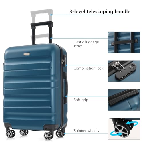 6-Piece Lightweight ABS Hardshell Luggage Set - Durable Suitcases with Dual Wheels for Travel & Business2