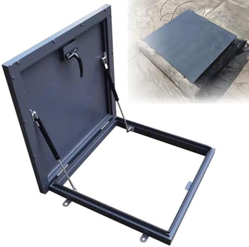 Galvanized Steel Roof Hatch Maintenance Hatch Cover Theft Door Loft Access Egress Window Manhole Covers,Waterproof Roof Access Hatch with Gas Springs & Secure Latch, Ideal for Safe and Easy