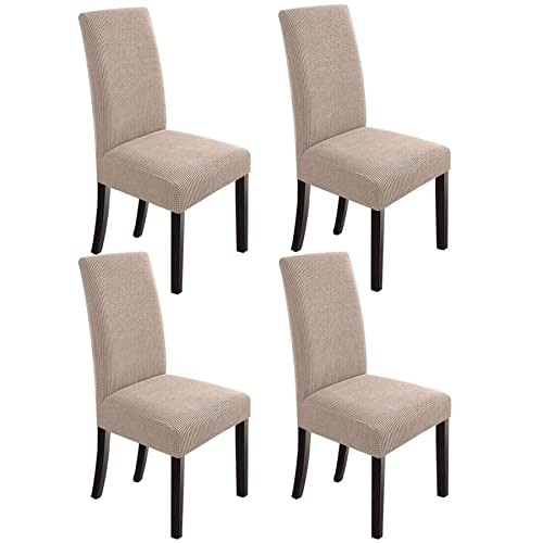 Baoswi Fundas elásticas para sillas de comedor (juego de 4, caqui) Cover