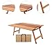 Vaveren Folding Camping Table Wood Outdoor Table Non Slip Sturdy Beach Table Camp Table for Travel Barbecue Outdoor Backpacking Patio, 78.5cmx94.6cmx43.6cm
