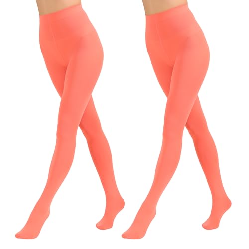 Image of Paralinda 2 Pairs Women's Solid Color Tights 80D, Soft Opaque Microfiber Tights