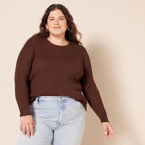 Image of Amazon Essentials Women's Lightweight Cable Knit Long Sleeve Sweater