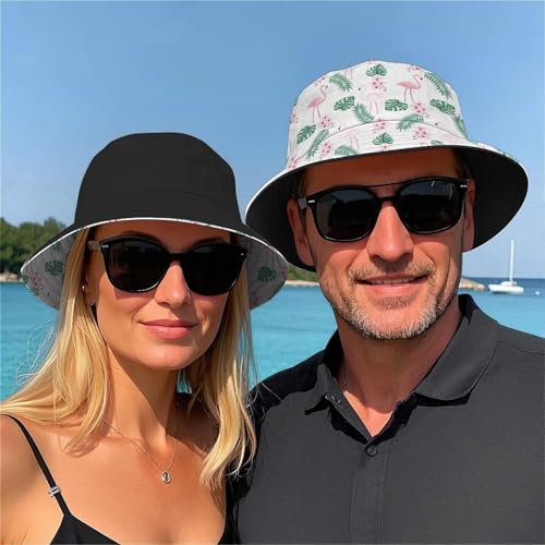 Image of Cool Bucket Hat Beach Sun Hat Beach Fishing Hat for Men Women Teens, Reversible Double-Side-Wear