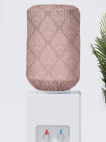 Image of Cortina Self Design Water Can Cover | Bottle Protector | Polyester Material | Elastic Closure | Machine Wash | Environmental Friendly | Digitally Printed | 45cm x 42cm x 43cm | 20 Liters | Beige 2