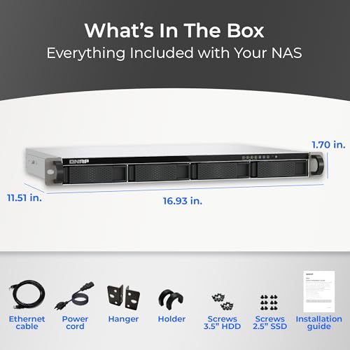 Image of QNAP TS-433eU-US Compact 1U Short-Depth rackmount 2.5GbE NAS, Affordable Edge Storage with NPU Acceleration (Diskless)