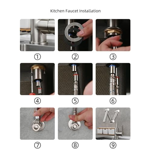 Robinet de cuisine pliable mitigeur évier laiton à levier unique efficace