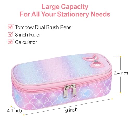 Image of Bagseri Pencil Case for Boys - Expandable Cute Kids Pencil Case | Wide Opening Pencil Pouch Organizer for School Supplies, Cute Kids Pencil Case for Boys, Blue Basketball