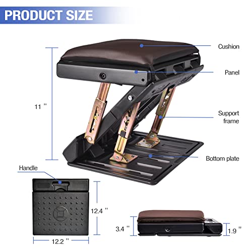 Image of Foot Rest for Under Desk at Work 4-Level Height Adjustable, Ergonomic Foldable Footrest for Office, Gaming,Computer, Soft & Removable Pad Desk Foot Stool Suitable for All Seasons(Brown)