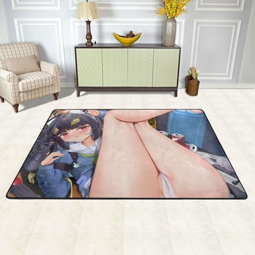 カーペット ブルーアーカイブ 霞沢ミユ バスマット 長方形 大判 人気 おしゃれ 可愛い 防ダニ 抗菌 防臭 吸水 滑り止め ふわふわ 柔らかい肌触り 絨毯 室内装飾 床保護マット 玄関 キッチン リビング 浴室 洗面所 家庭用 洗える オールシーズン プ