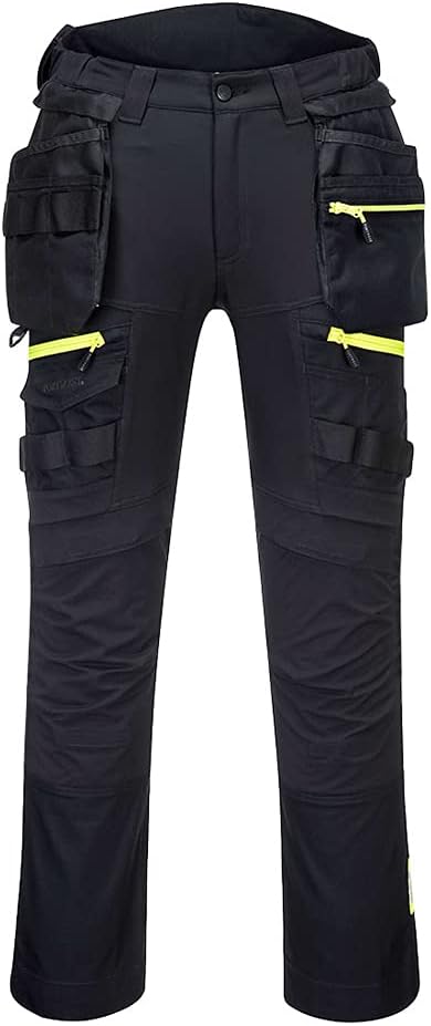 DX440 Lightweight Detachable Holster Work Trousers Mens Multi Pockets Stretch Safety Workwear Cargo Combat Pants with Free Knee Pads