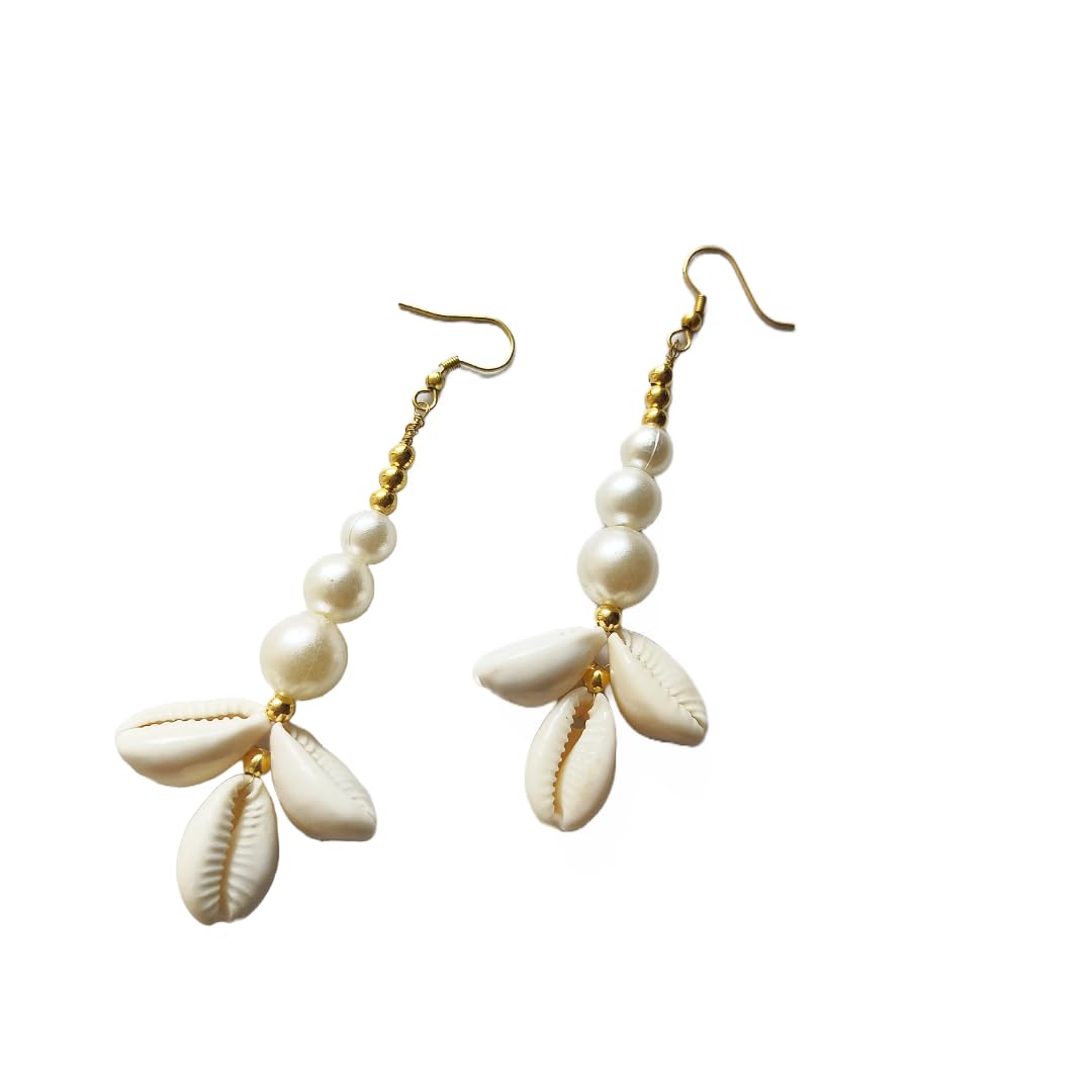Radha & Pooja Collection Handmade Traditional and Trendy Cowrie Shell Earrings for Girls & Women (Off - White) (B0CD5V8H6H) Amazon Price History, Amazon Price Tracker