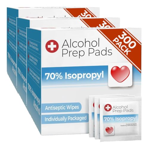 Image of Alcohol Wipes individually Wrapped - 900 Pack Isopropyl Alcohol Wipes, Alcohol Prep Pads, Great for Home, Medical and First Aid Kits, Individually Wrapped Swabs