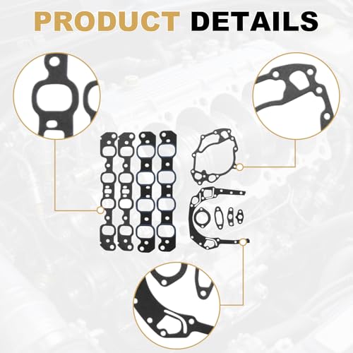 Image of Partsflow Full Engine Gasket Set Compatible With Ford Truck Car V8 351C 351M 400 1970-1982 F400-8 Full Premium Gasket Set, '70-'74 351C, '75-'81 351M, and '71-'82 400S 5.8L 6.6L Engines OE#260-1014