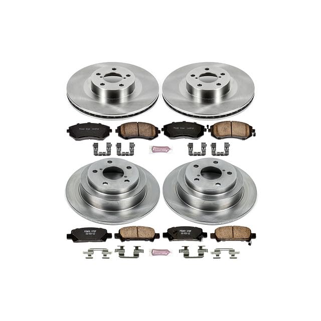 Image of PowerStop Front and Rear Brake Kit for Subaru Forester 2003 - Z17 Ceramic Brake Pads & Disc Rotors Replacement, KOE2377
