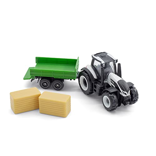 Maisto Mini Working Machines VALTRA M2/Q TRACTOR WITH TIPPING TRAILER, 3” - Image 4