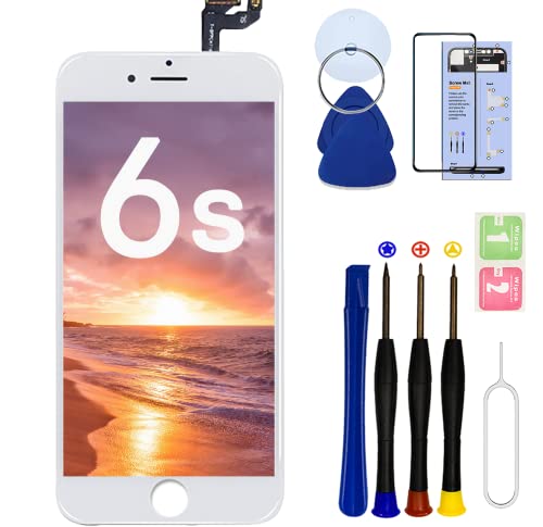 SIMDOG for iPhone 6S Screen Replacement Black LCD Touch Digitizer with Repair Tools+Screen Protector for A1633 A1688 A1700 (White)