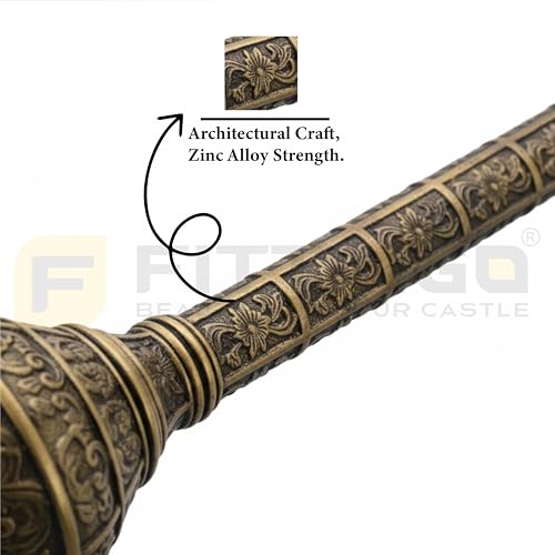 Image of Royal Gada Door Handle for Main Door /22 Inch Traditional Main Door Handle /Pull Push Handle for Home /Office /Hotels Doors - (Hole to Hole 450mm, Pack of 1) - Antique Matt- 3 Years Warranty