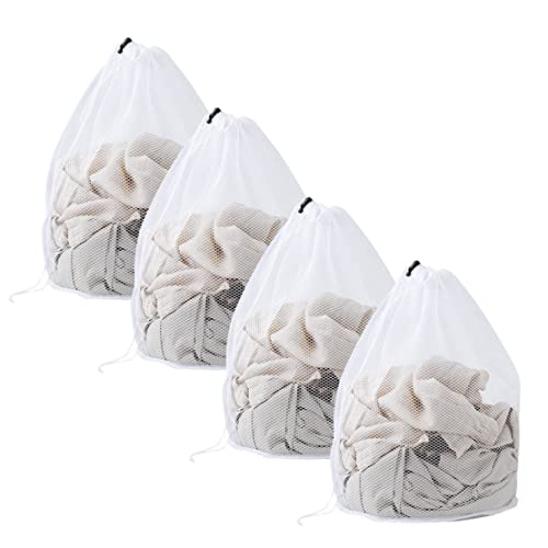 Bolsas de lavado de malla con bolsas de red de lavadora con cordón para calcetines de ropa 30x40cm 4pcs de lavandería de malla