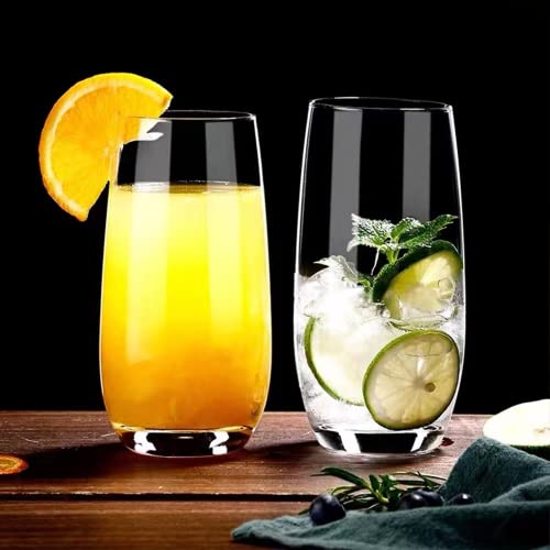 Ufrount Highball Glasses Set,Tall Drinking Cups Set Of 8,Clear Water Glass Tumblers With Straws,16 Oz Glassware For Kitchen,Bar,Mojito,Cocktail,Juice,Mixed Drink,Water,Beer #TOP5