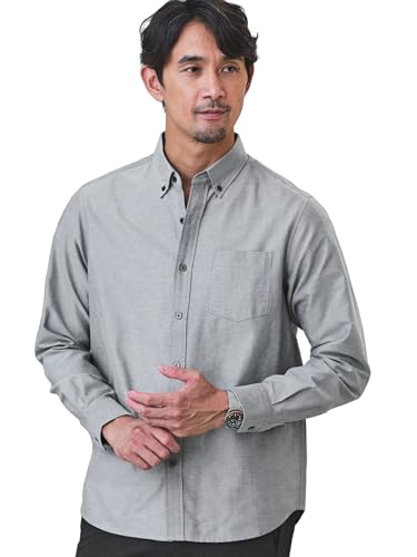 [ユナイテッドアローズ グリーンレーベル リラクシング] WEB限定 JUST fit デイリー オックスフォード ボタンダウン シャツ 32116000002 0970 BLACK(09) L