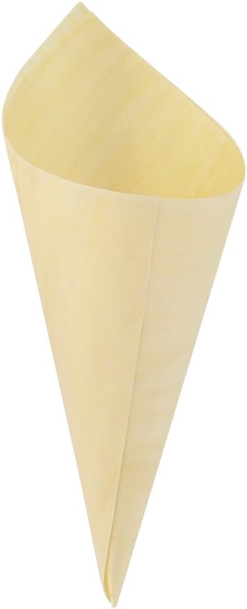 Bio & Chic PK210BBCO80 Mini Wooden Cone, 5 oz. Capacity, 7" Height (Pack of 100)