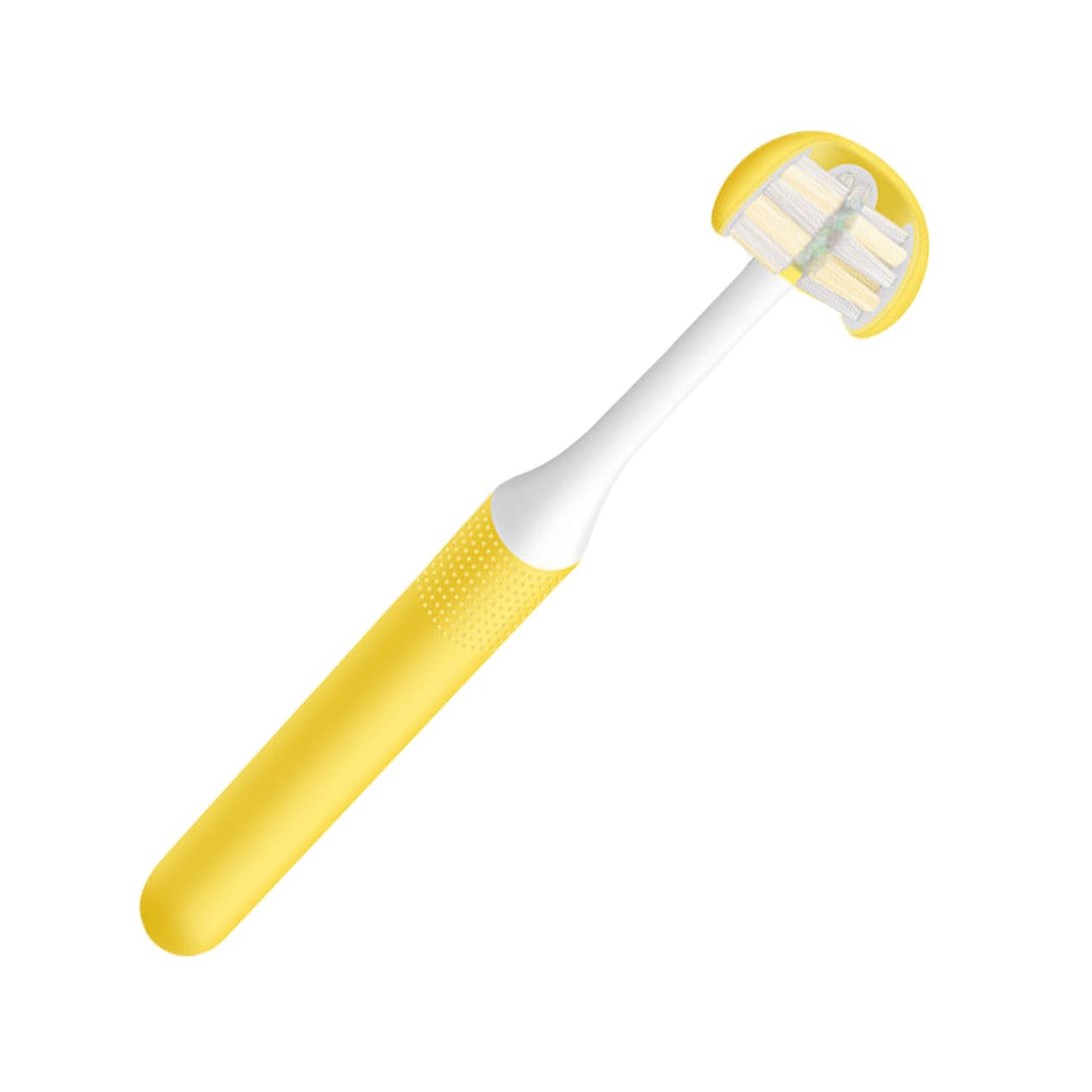 INOOMP Spazzolino per Denti Adulti 3 Lati Setole Morbide in Pp per Prevenzione Carie e Cura Orale Design Avvolgente a 3 Teste per Pulizia Completa