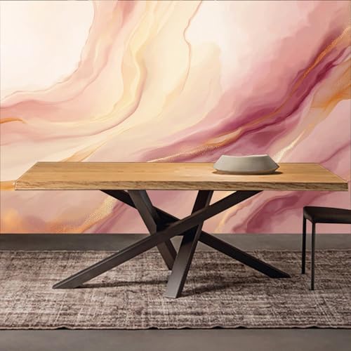 Papier peint intissé rose marbre pour masquer défauts mur