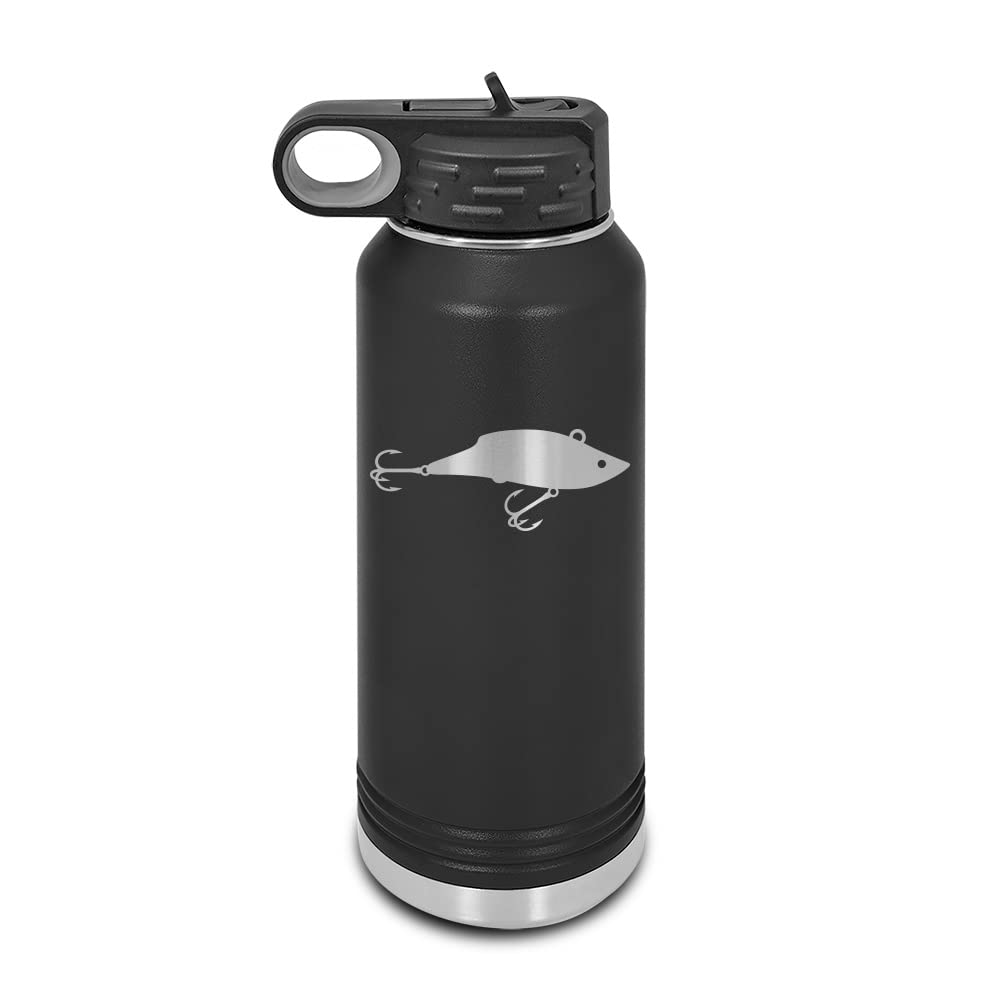 RDW Fishing Lure Laser Engraved Water Bottle Customizable Polar Camel Stainless Steel with Straw