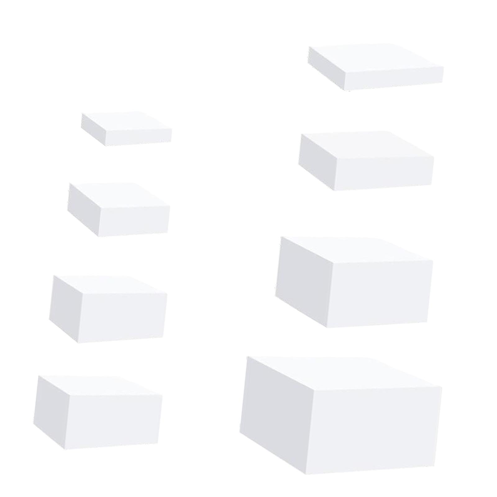 8 Pièces Acrylique Cube Présentoir Riser Buffet Riser, Présentoir Alimentaire, Riser Alimentaire Nidification Riser pour de Cosmétique, Blanc
