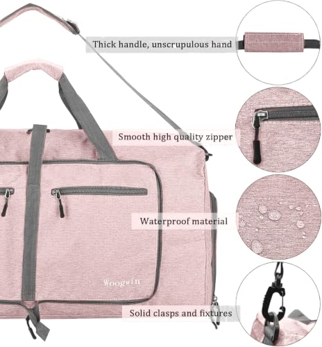 Image of Woogwin Travel Duffel Bag Large Foldable Waterproof Overnight Bag for Beach Swim Bags Pool Sports Gym