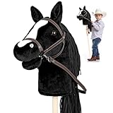 Diealles Shine Hobby Horse, Caballo de Palo con Cabestro y Brida, Caballos de Juguete para Niños Regalo