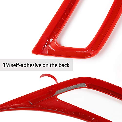 Image of Voodonala for Jeep JL Air Conditioner Outlet Vent Trim for 2018 2019 Jeep JL Wrangler Unlimited Red 2PCS