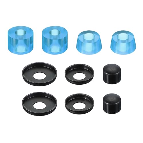 PATIKIL Skateboard Bushings, 90A PU Long-Board Truck Rebuild Kit Bushings Washers Pivot Cups for Outdoor Skateboard Parts, Transparent Blue