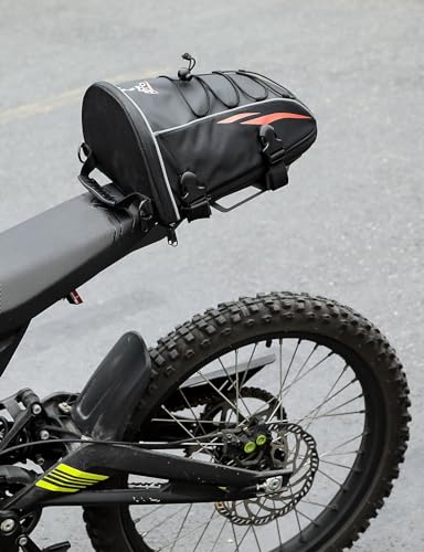 Image of KEMIMOTO Motorcycle Rear Rack Storage Carrier Upgraded Aluminum Compatible with Surron X Luggage Rack Light Bee x260 and x160 Segway Electric Dirt Bike Tail Up to 10 Lbs