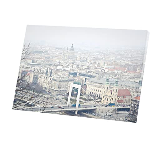 Tableau décoratif toile imprimée Pont Élisabeth à Budapest paysage urbain 45x30cm