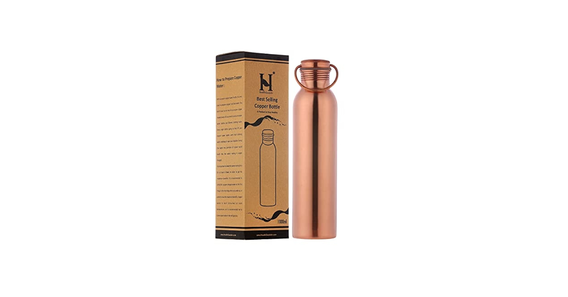 Amazon.com: Premium Pure Copper Water Bottle Matte Finish