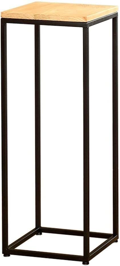 Support de plante en métal noir de 80cm pour pot carré de salon
