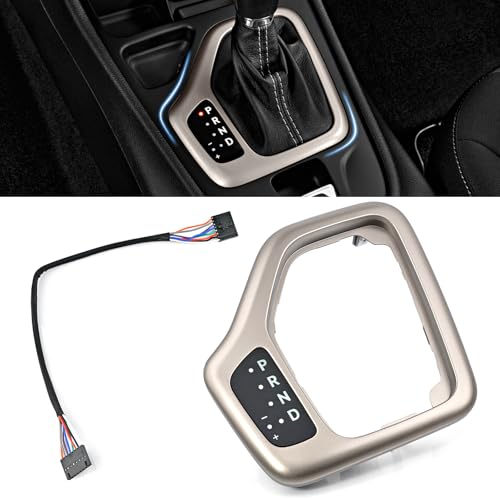 Image of TOP-MAX Upgrade Transmission Shifter Bezel w /Harness Compatible with 2014-2018 Jeep Cherokee Shifter Accessories Parts, Gear Shift Bezel Trim Cover Replace for 5YD27LS5AA 68413957AA 601-401 Gold