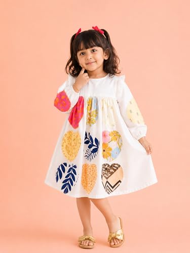 Image of Kidbea Girls Cotton Dresses | Stylish Printed & Checked Frocks | Party, Casual Summer Dress Collection for Kids